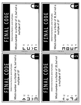 Factors and Multiples MATH Escape Room - 4.OA.4 - Common Core - Multiplication - Image 4