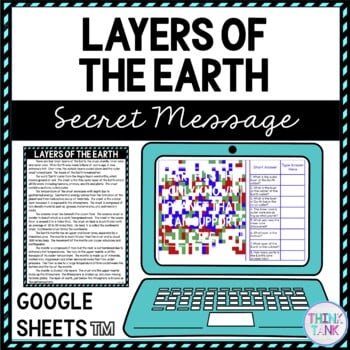 Layers of the Earth Secret Message Activity for Google Sheets™ | Geography