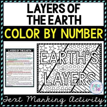 Layers of the Earth Color by Number, Reading Passage and Text Marking