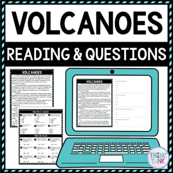 Volcanoes DIGITAL Reading Passage and Questions - Self Grading