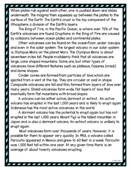 Volcanoes DIGITAL Reading Passage and Questions - Self Grading - Image 3