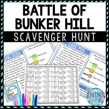 Battle of Bunker Hill Activity - Scavenger Hunt Challenge - Revolutionary War