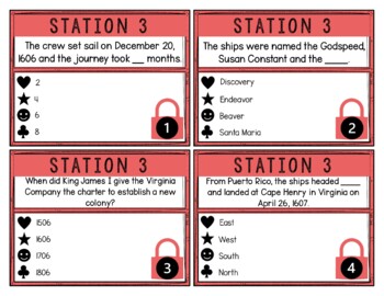 Jamestown Breakout Activity - Task Cards Puzzle Challenge - Colonial America - Image 4