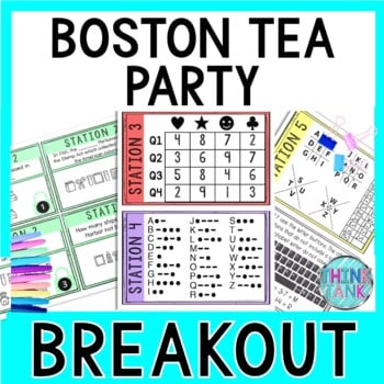 Boston Tea Party Breakout Activity - Task Cards Puzzle Challenge