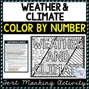 Weather & Climate Color by Number, Reading Passage and Text Marking