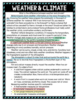 Weather & Climate Color by Number, Reading Passage and Text Marking - Image 4