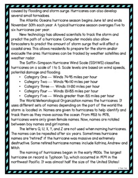 Hurricanes DIGITAL Reading Passage and Questions - Self Grading - Image 3