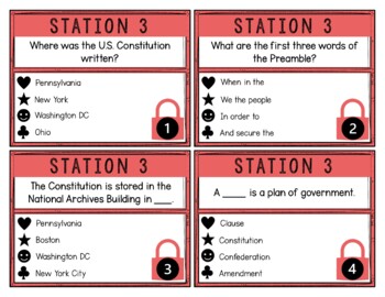 Preamble to the U.S. Constitution Breakout Activity -Task Cards Puzzle Challenge - Image 2