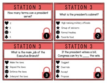Executive Branch Breakout Activity - Task Cards Puzzle Challenge - Civics - Image 2