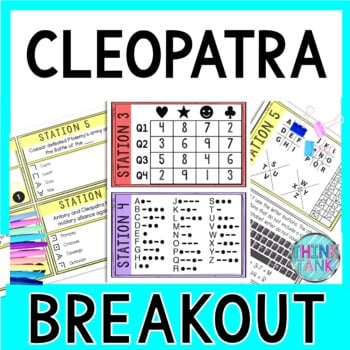 Cleopatra Breakout Activity - Task Cards Puzzle Challenge - Ancient Egypt