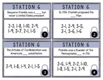 Benjamin Franklin Breakout Activity - Task Cards Puzzle Challenge - Image 2