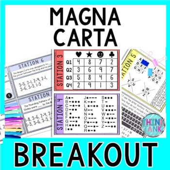 Magna Carta Breakout Activity - Task Cards Puzzle Challenge