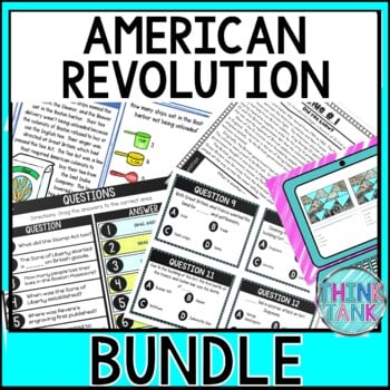 Revolutionary War Unit - Escape Rooms, Secret Message, Reading Passages - BUNDLE