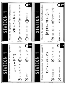 Equivalent Expressions MATH Escape Room - Common Core - 6.EE.3 and 6.EE.4 - Image 2