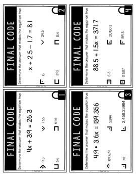 Equations and Inequalities MATH Escape Room - Common Core - 6.EE.5 - Image 2