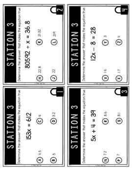 Equations and Inequalities MATH Escape Room - Common Core - 6.EE.5 - Image 4