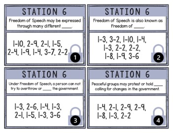 First Amendment Breakout Activity - Task Cards Puzzle Challenge - Bill of Rights - Image 2