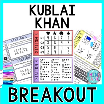 Kublai Khan Breakout Activity - Task Cards Puzzle Challenge - Ancient China