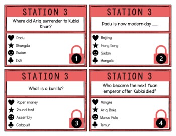Kublai Khan Breakout Activity - Task Cards Puzzle Challenge - Ancient China - Image 2