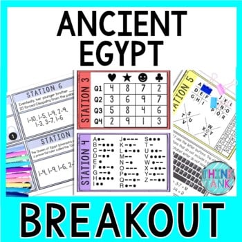 Ancient Egypt Breakout Activity - Task Cards Puzzle Challenge