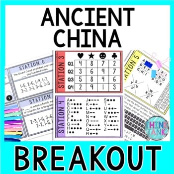 Ancient China Breakout Activity - Task Cards Puzzle Challenge