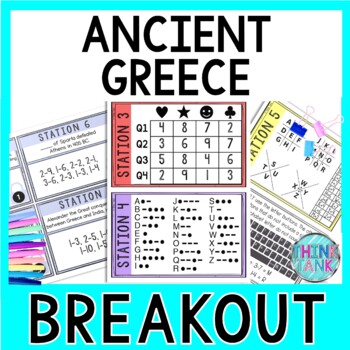 Ancient Greece Breakout Activity - Task Cards Puzzle Challenge