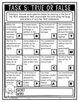 Constitution Reading Comprehension Challenge - Close Reading Activities - Image 2