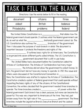 Constitution Reading Comprehension Challenge - Close Reading Activities - Image 3