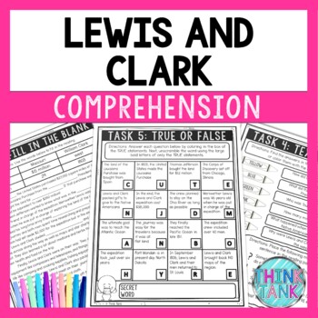 Lewis and Clark Reading Comprehension Challenge - Close Reading Activities