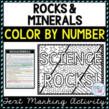 Rocks & Minerals Color by Number, Reading Passage and Text Marking