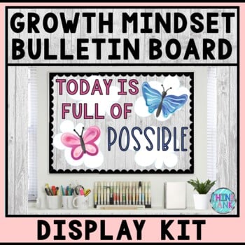 Bulletin Board Kit - Back to School - Butterfly - Growth Mindset