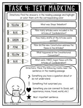 Articles of Confederation Reading Comprehension - Close Reading Activity - Image 4