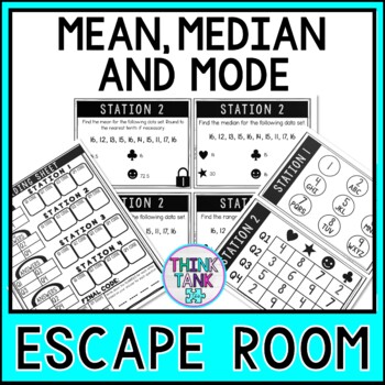 Mean Median Mode MATH Escape Room - Common Core - 6.SP.2