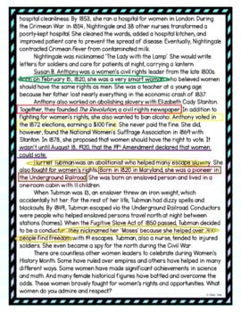 Women's History Color by Number, Reading Passage and Text Marking - Image 4