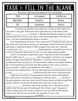 California Gold Rush Reading Comprehension Challenge - Close Reading Activity - Image 2