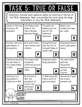 California Gold Rush Reading Comprehension Challenge - Close Reading Activity - Image 3