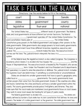 Levels of Government Reading Comprehension Challenge - Close Reading Activity - Image 2