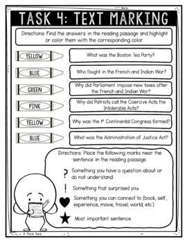 Intolerable Acts Reading Comprehension Challenge - Close Reading Activity - Image 4