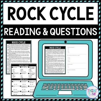 Rock Cycle DIGITAL Reading Passage and Questions - Self Grading