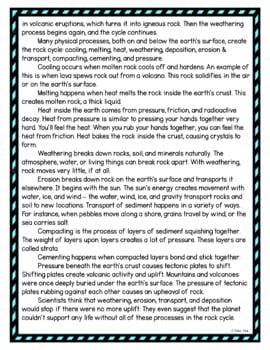 Rock Cycle DIGITAL Reading Passage and Questions - Self Grading - Image 3