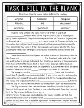 Plymouth Colony Reading Comprehension - Close Reading Activity - Image 2