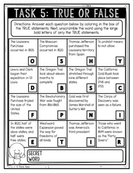 Westward Expansion Reading Comprehension Challenge - Close Reading Activity - Image 3