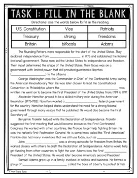 Founding Fathers Reading Comprehension Challenge - Close Reading Activity - Image 2