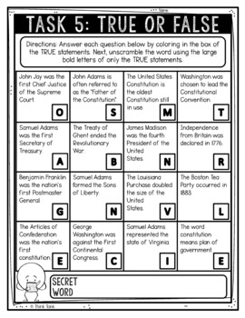 Founding Fathers Reading Comprehension Challenge - Close Reading Activity - Image 3
