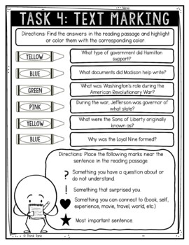 Founding Fathers Reading Comprehension Challenge - Close Reading Activity - Image 4