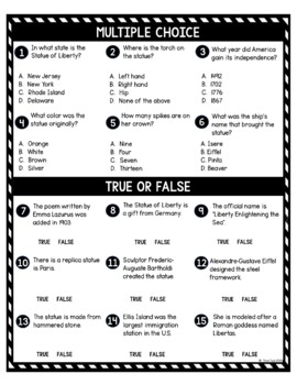 Statue of Liberty DIGITAL Reading Passage and Questions Self Grading - Image 4