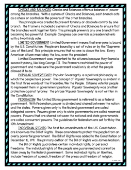 Principles of the Constitution DIGITAL Reading Passage & Questions Self Grading - Image 3