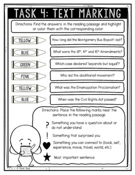 Civil Rights Movement Reading Comprehension Challenge - Close Reading Activity - Image 4