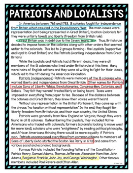 Patriots and Loyalists Color by Number, Reading Passage and Text Marking - Image 4