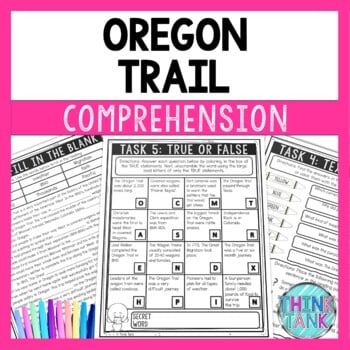 Oregon Trail Reading Comprehension Challenge - Close Reading Activity
